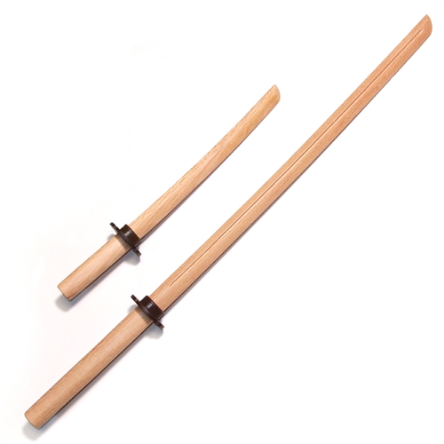 Master Series :: Oak Bokken With Groove Set (Long + Short) NATURAL